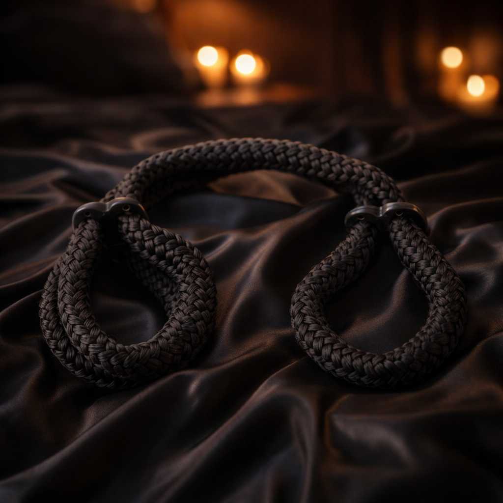 Silk Rope Love Cuffs - Black